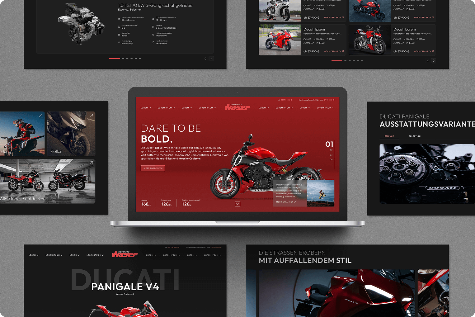 Motorrad Waser website design showcase